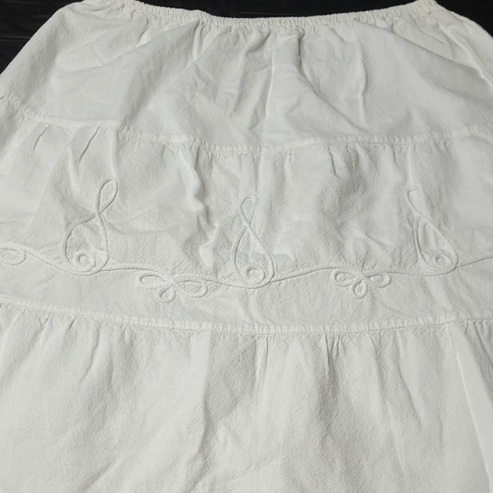 White Tiered A-Line Skirt for Casual Resort Wear